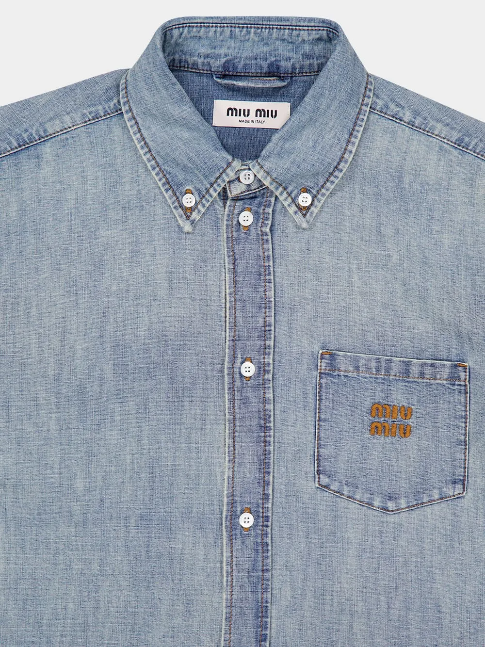 Light Blue Chambray Oversized Shirt sold by Fashion Clinic product image thumbnail 5