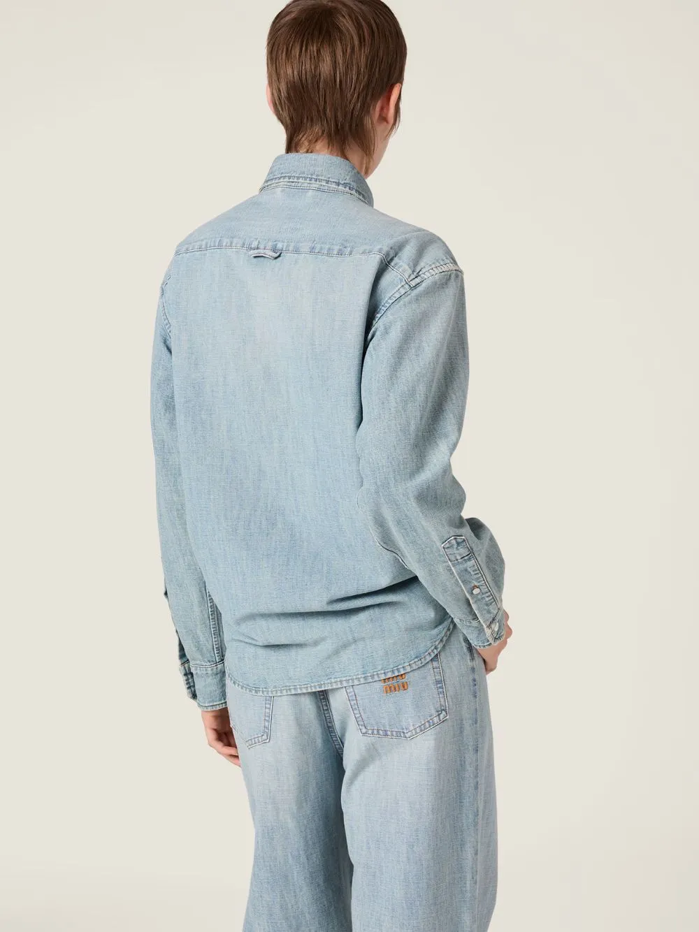 Light Blue Chambray Oversized Shirt sold by Fashion Clinic product image thumbnail 4