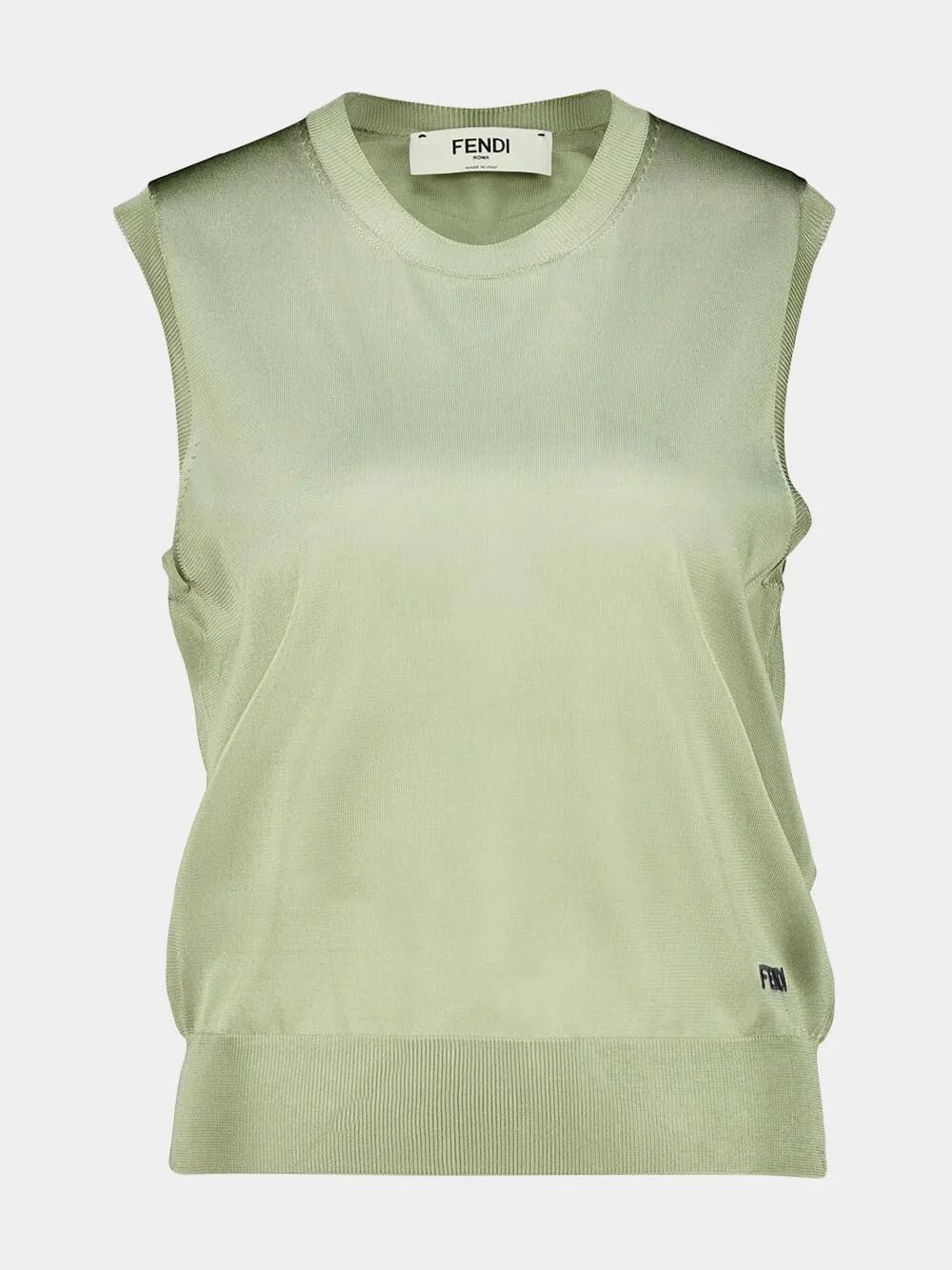 Light Green Shiny Knit Viscose Pullover sold by Fashion Clinic