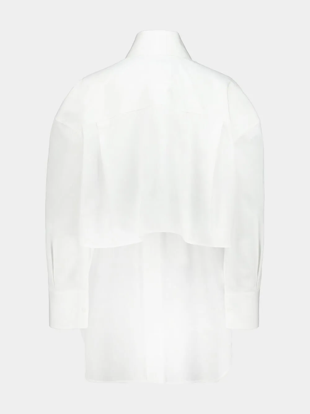 White Asymmetric Cotton Poplin Shirt sold by Fashion Clinic product image thumbnail 4