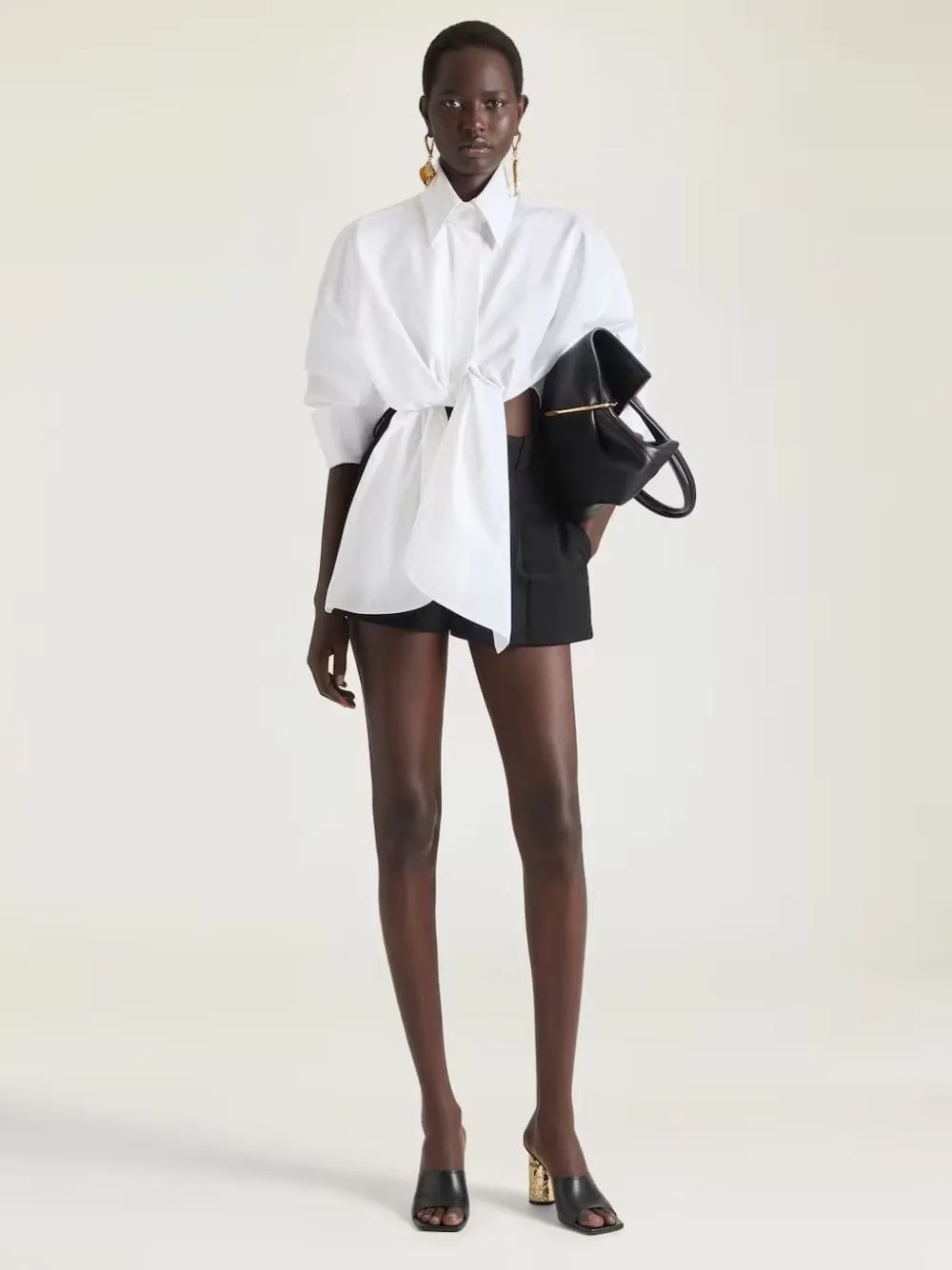 White Asymmetric Cotton Poplin Shirt sold by Fashion Clinic product image thumbnail 3