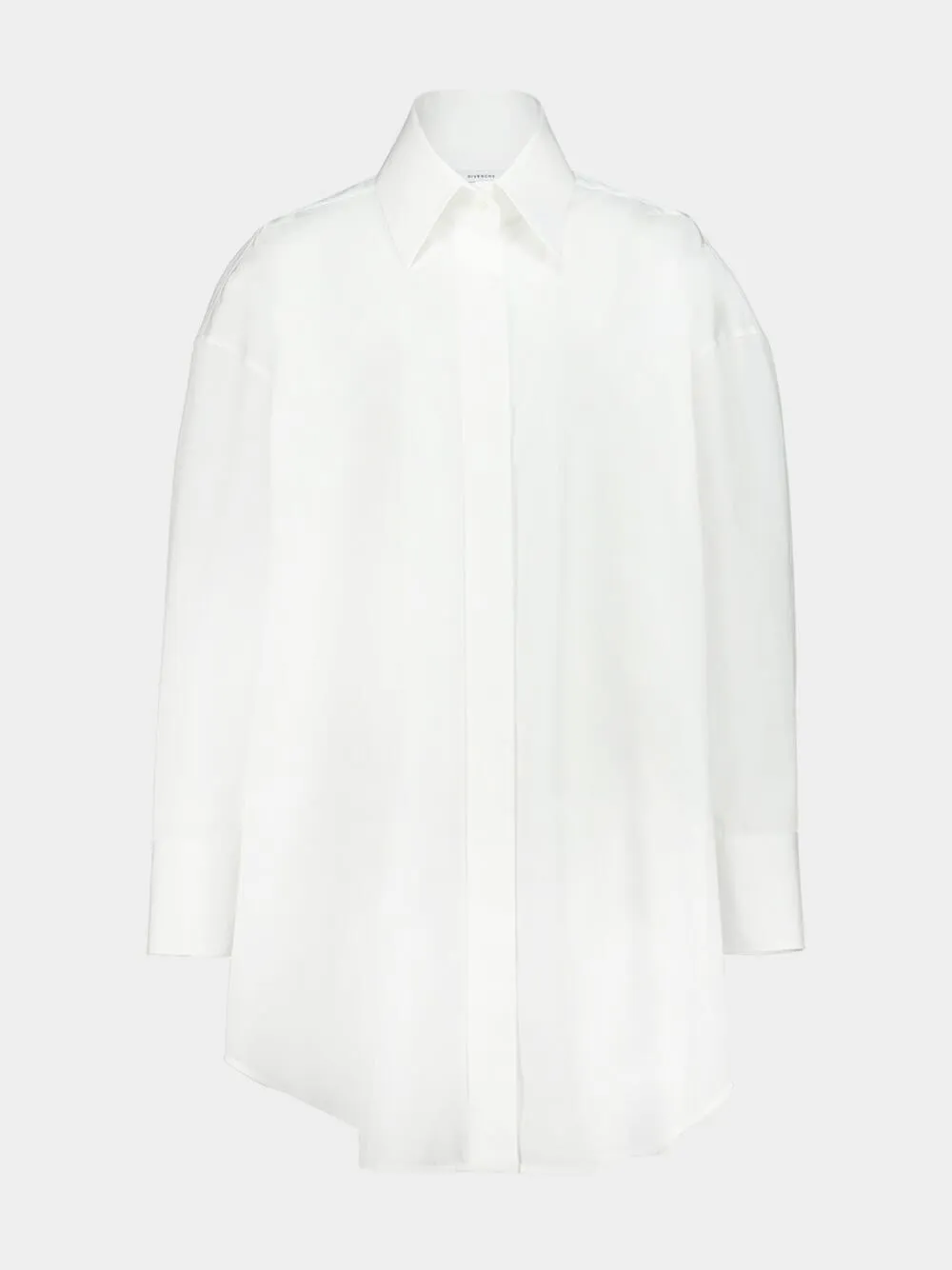 White Asymmetric Cotton Poplin Shirt sold by Fashion Clinic product image thumbnail 2