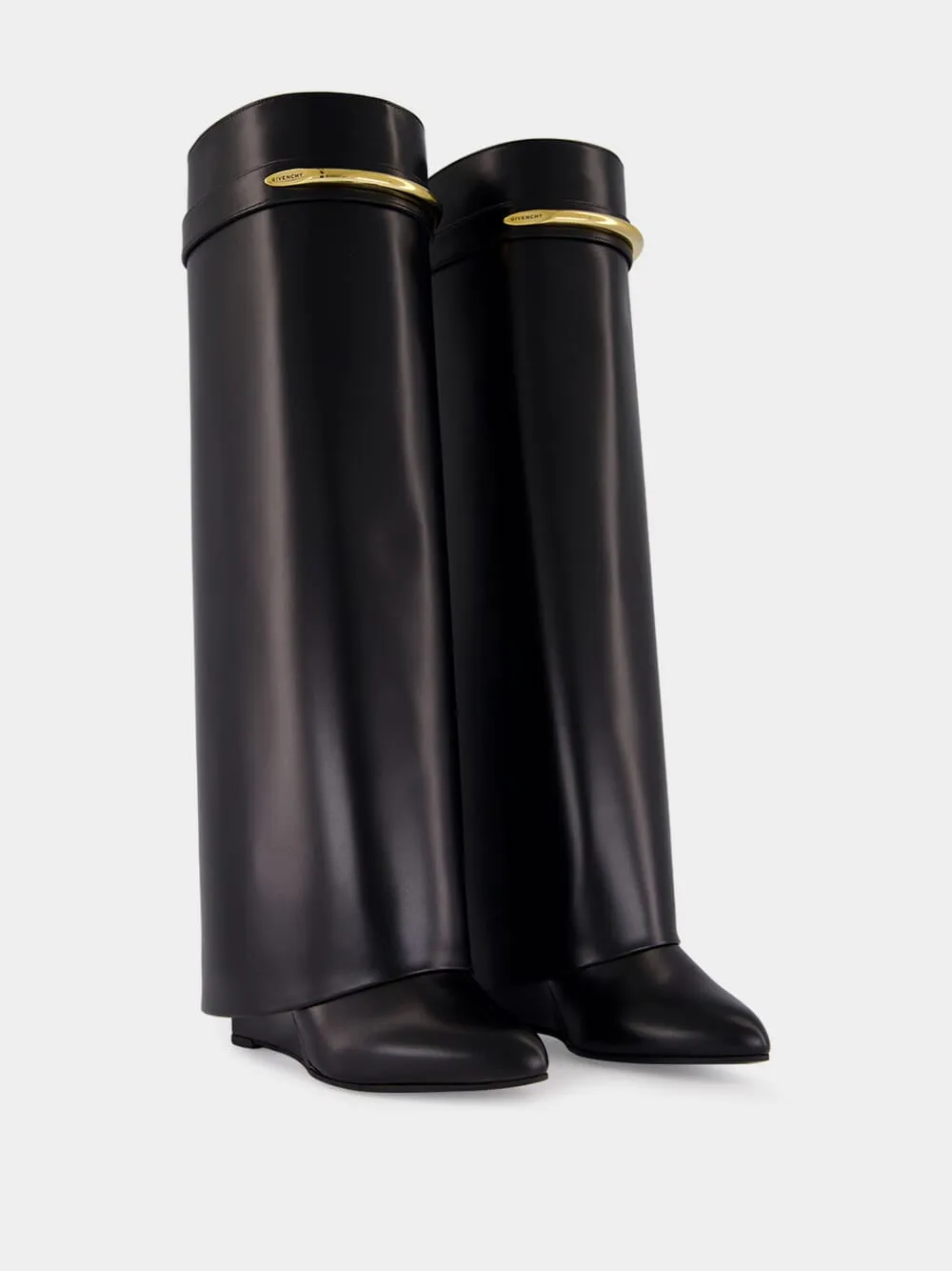 Black Leather Shark Boots sold by Fashion Clinic product image thumbnail 5