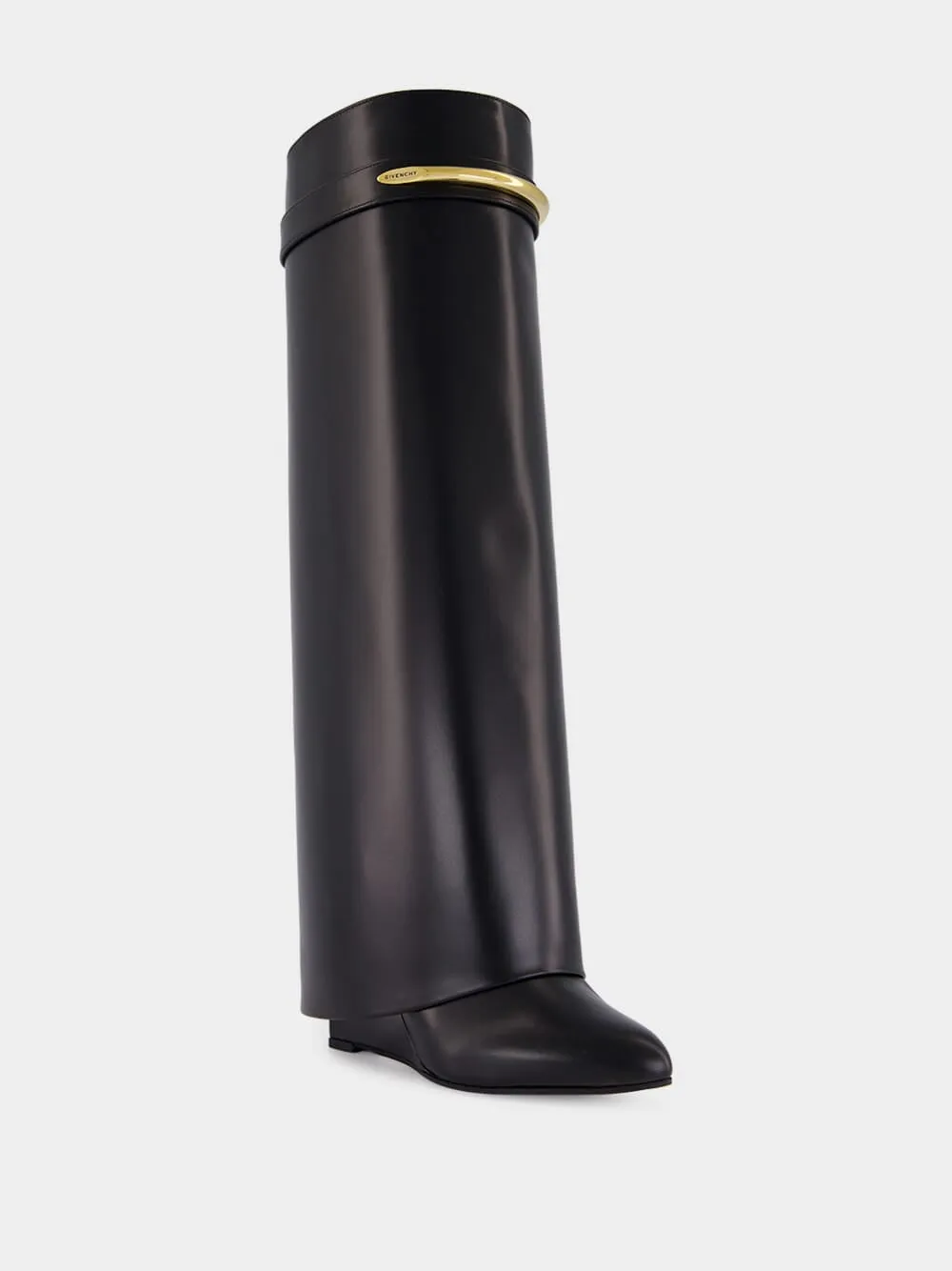 Black Leather Shark Boots sold by Fashion Clinic product image thumbnail 4