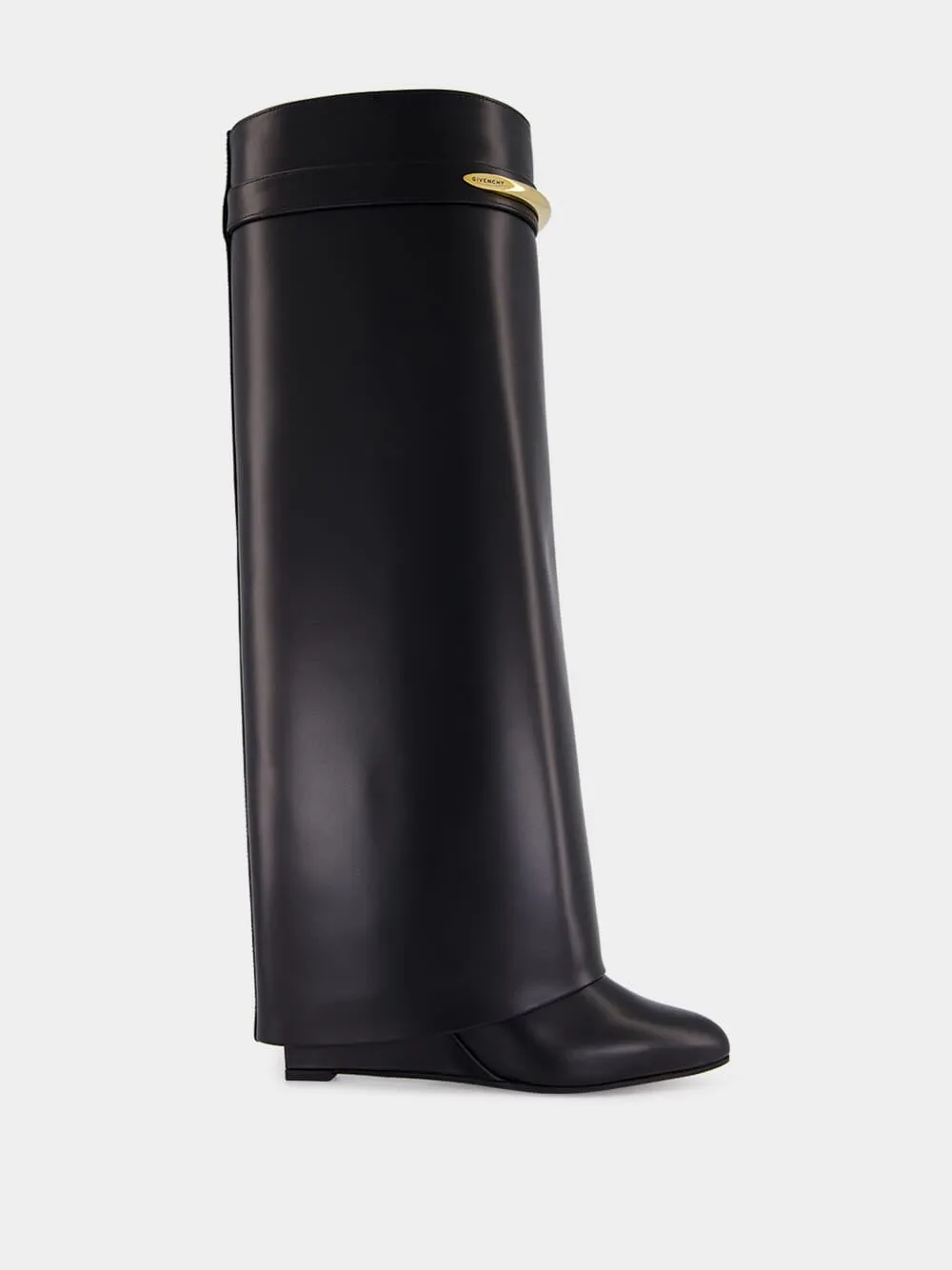 Black Leather Shark Boots sold by Fashion Clinic product image thumbnail 2