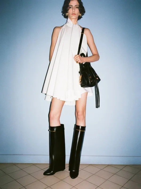 Black Leather Shark Boots made by Givenchy
