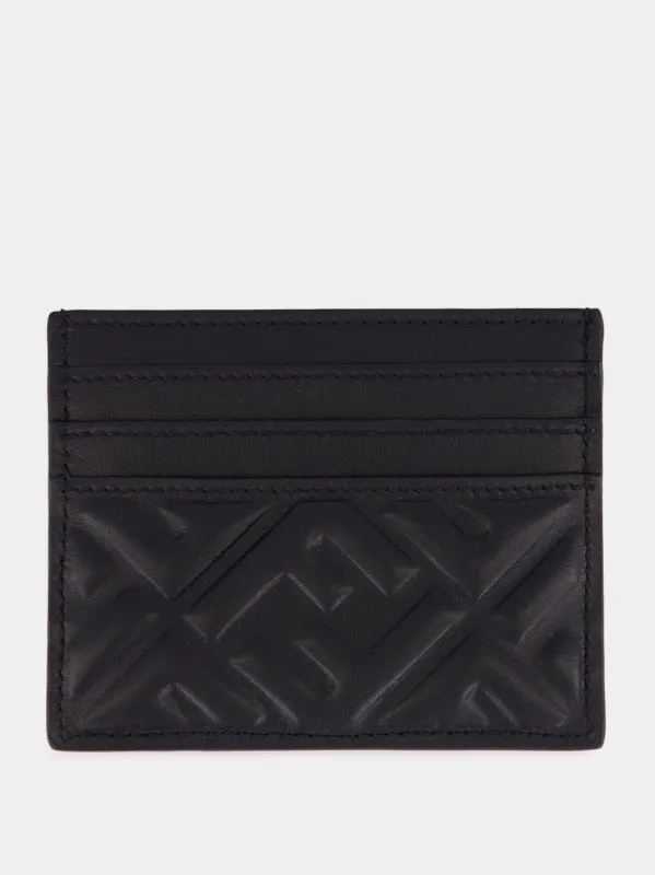 Black Nappa Leather Baguette Card Case made by Fendi