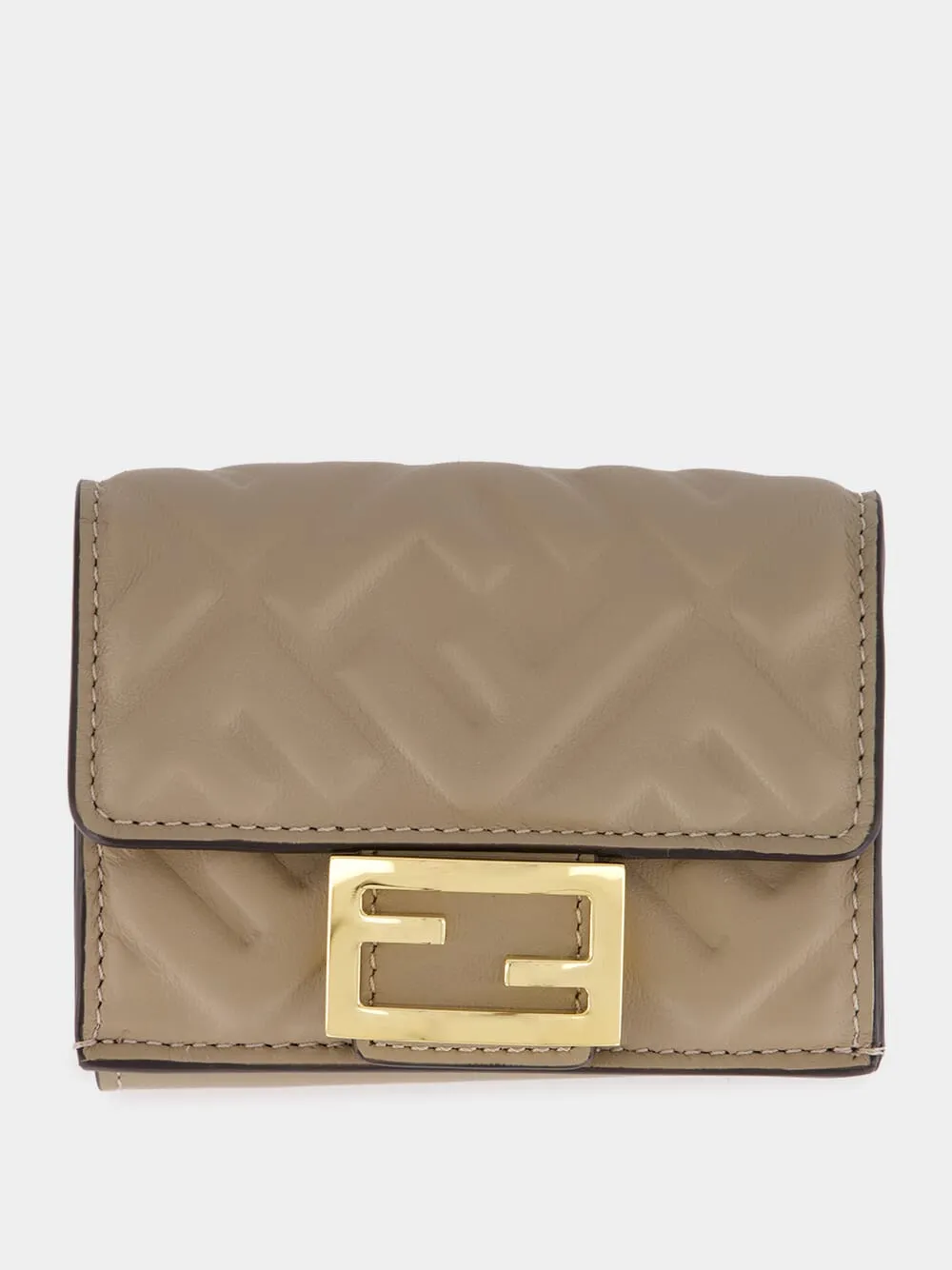 Dove Grey Nappa Leather Micro Trifold Wallet sold by Fashion Clinic