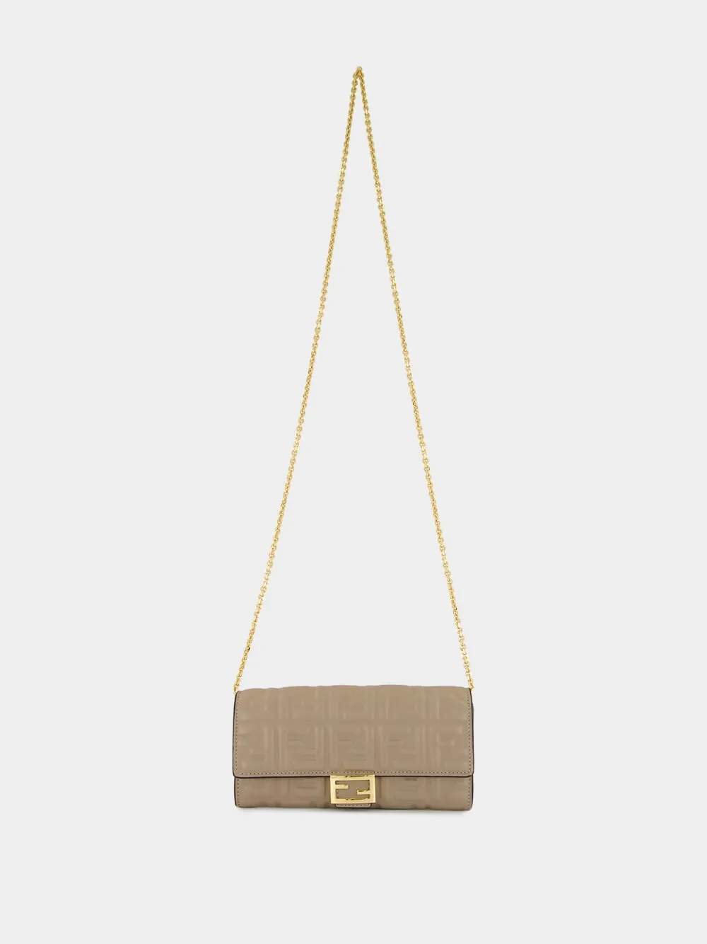 Dove Grey Nappa Leather Baguette Wallet with Chain sold by Fashion Clinic product image thumbnail 2