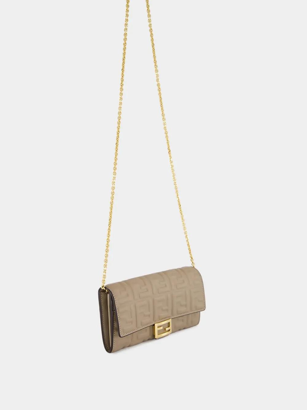Dove Grey Nappa Leather Baguette Wallet with Chain sold by Fashion Clinic product image thumbnail 3