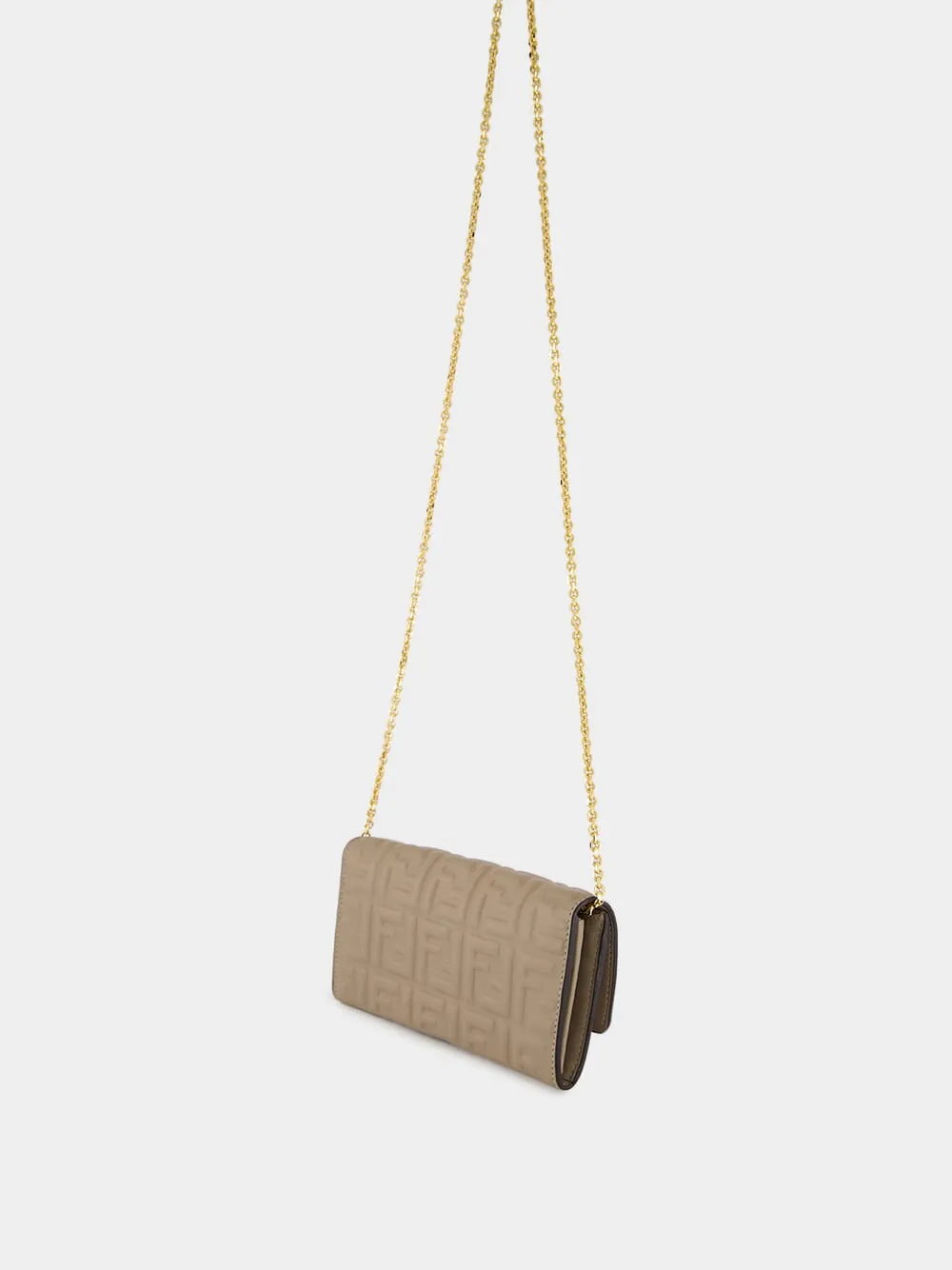Dove Grey Nappa Leather Baguette Wallet with Chain sold by Fashion Clinic product image thumbnail 5