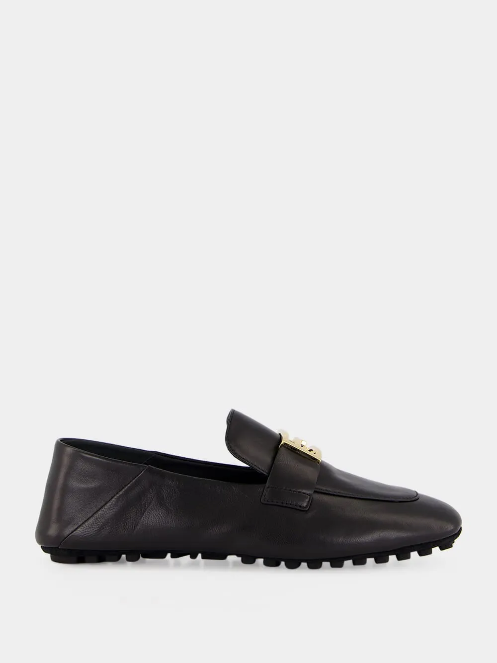Black Baguette Leather Loafers sold by Fashion Clinic