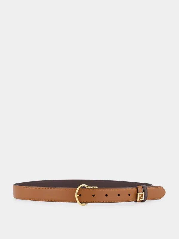 Sellier and Chocolate Reversible Belt made by Fendi