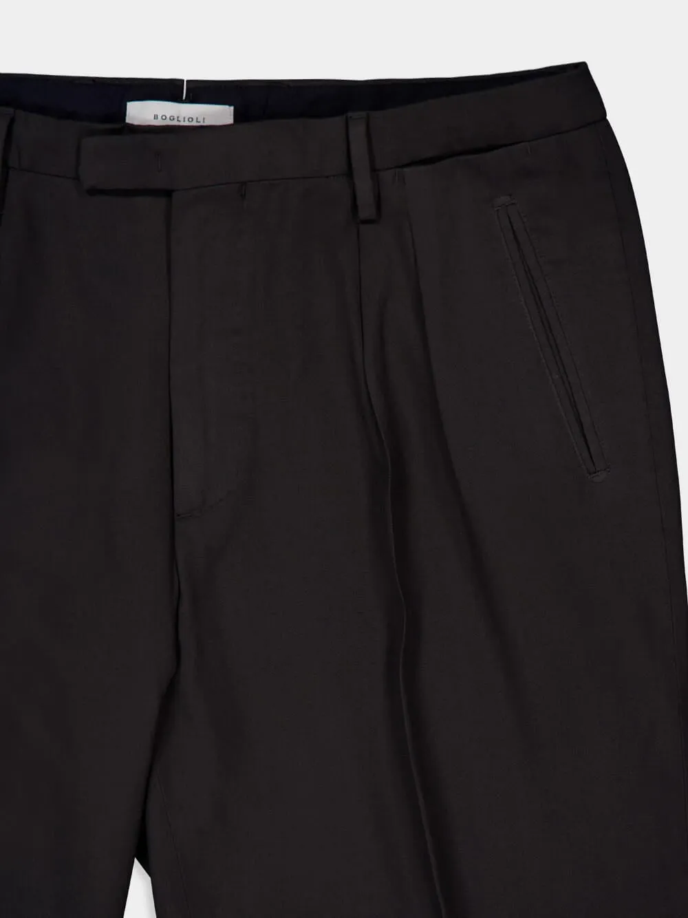 Dark Grey Virgin Wool 2-Pleat Trousers sold by Fashion Clinic product image thumbnail 4