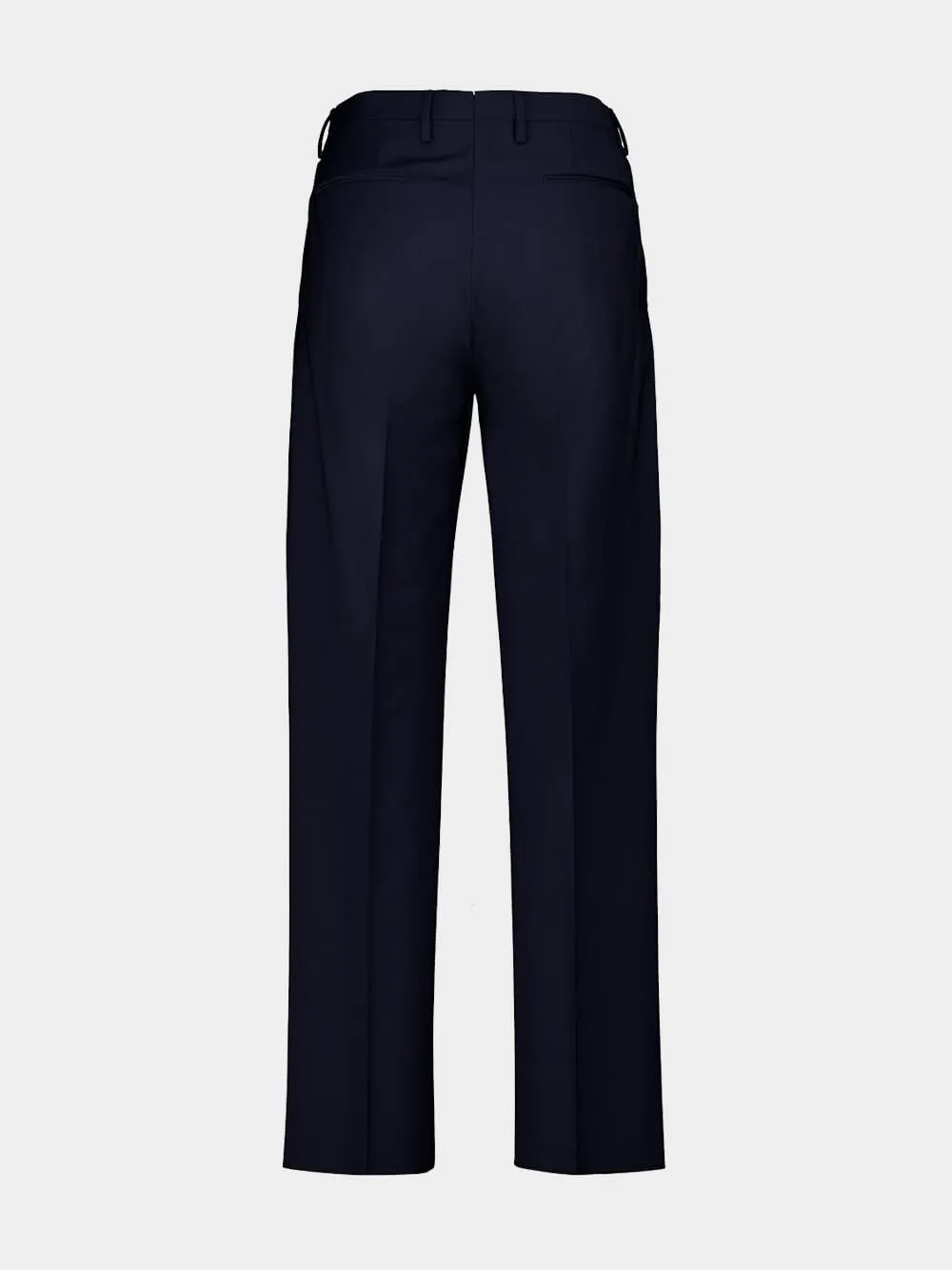 Navy Blue Straight Fit Wool Trousers sold by Fashion Clinic product image thumbnail 2
