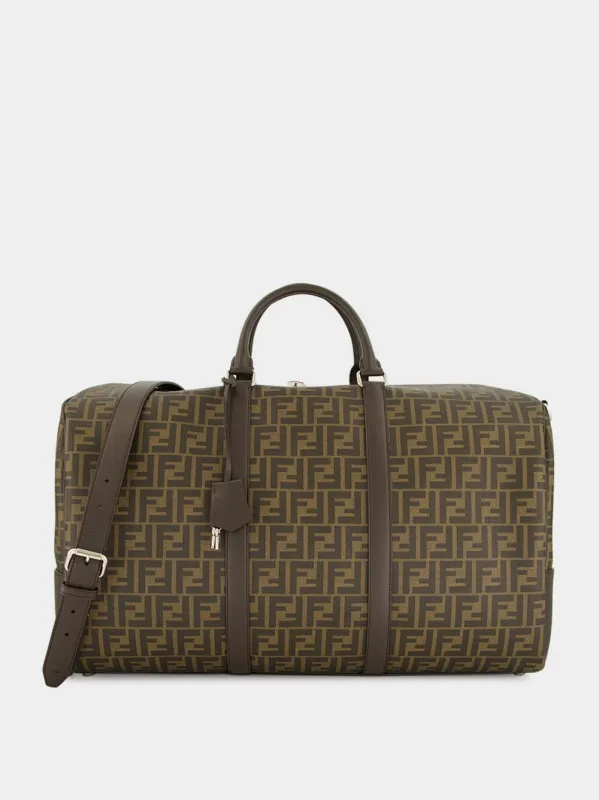 Brown FF Large Duffle Travel Bag made by Fendi