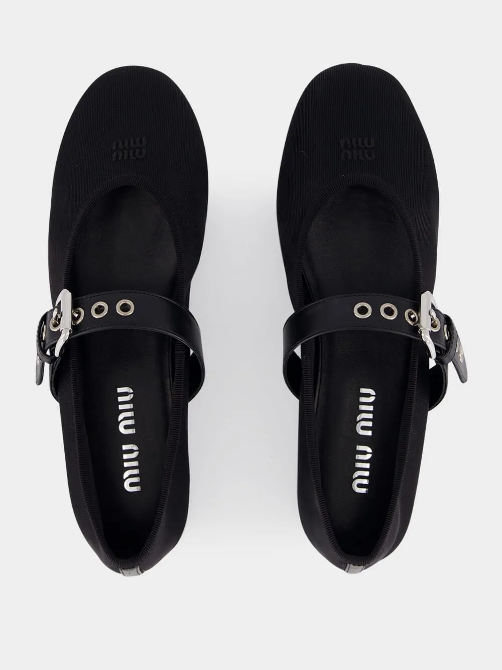 Black Mesh Ballerinas with Leather Strap sold by Fashion Clinic product image thumbnail 4