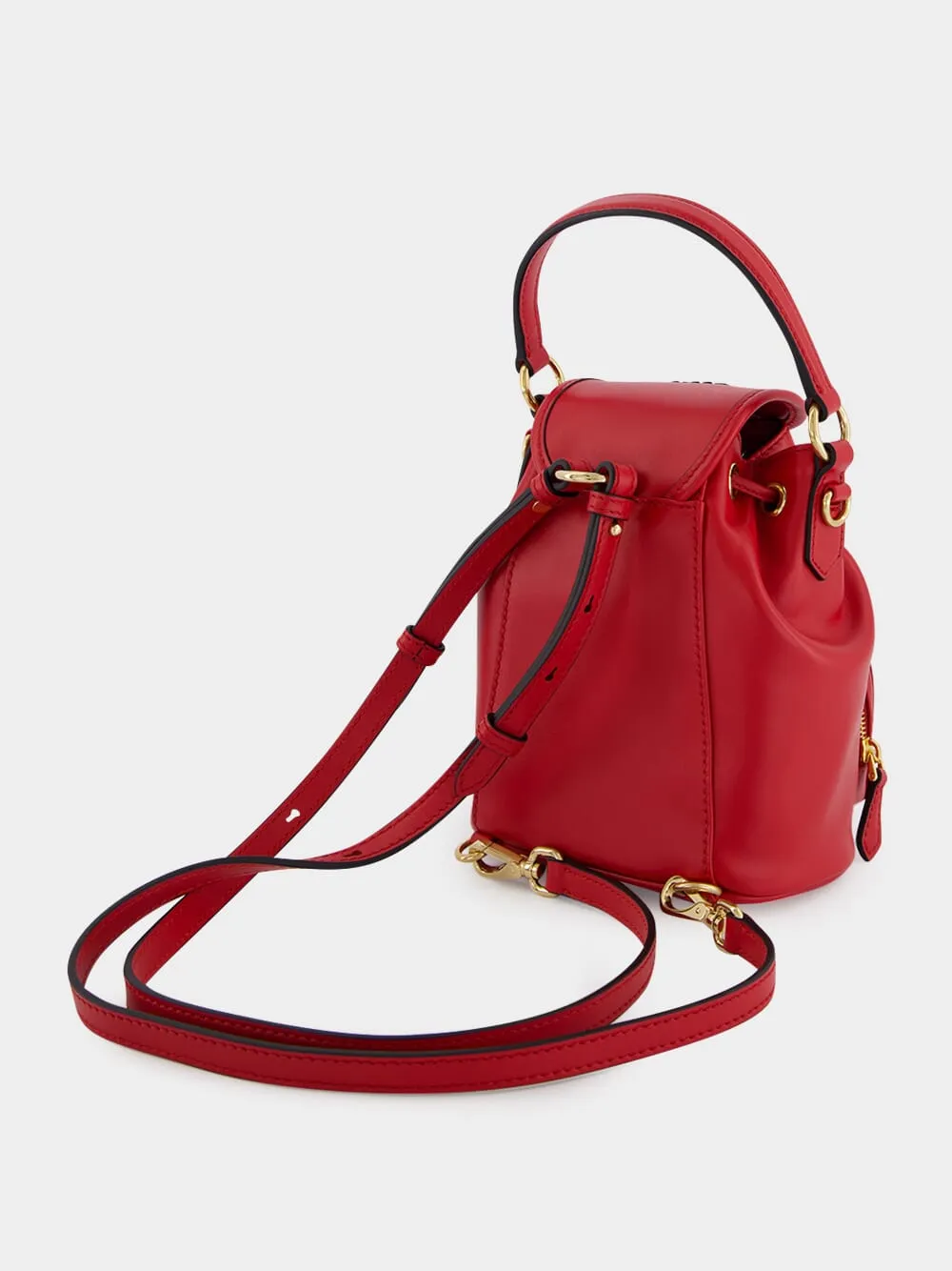 Red Calf Leather Bucket Backpack sold by Fashion Clinic product image thumbnail 4
