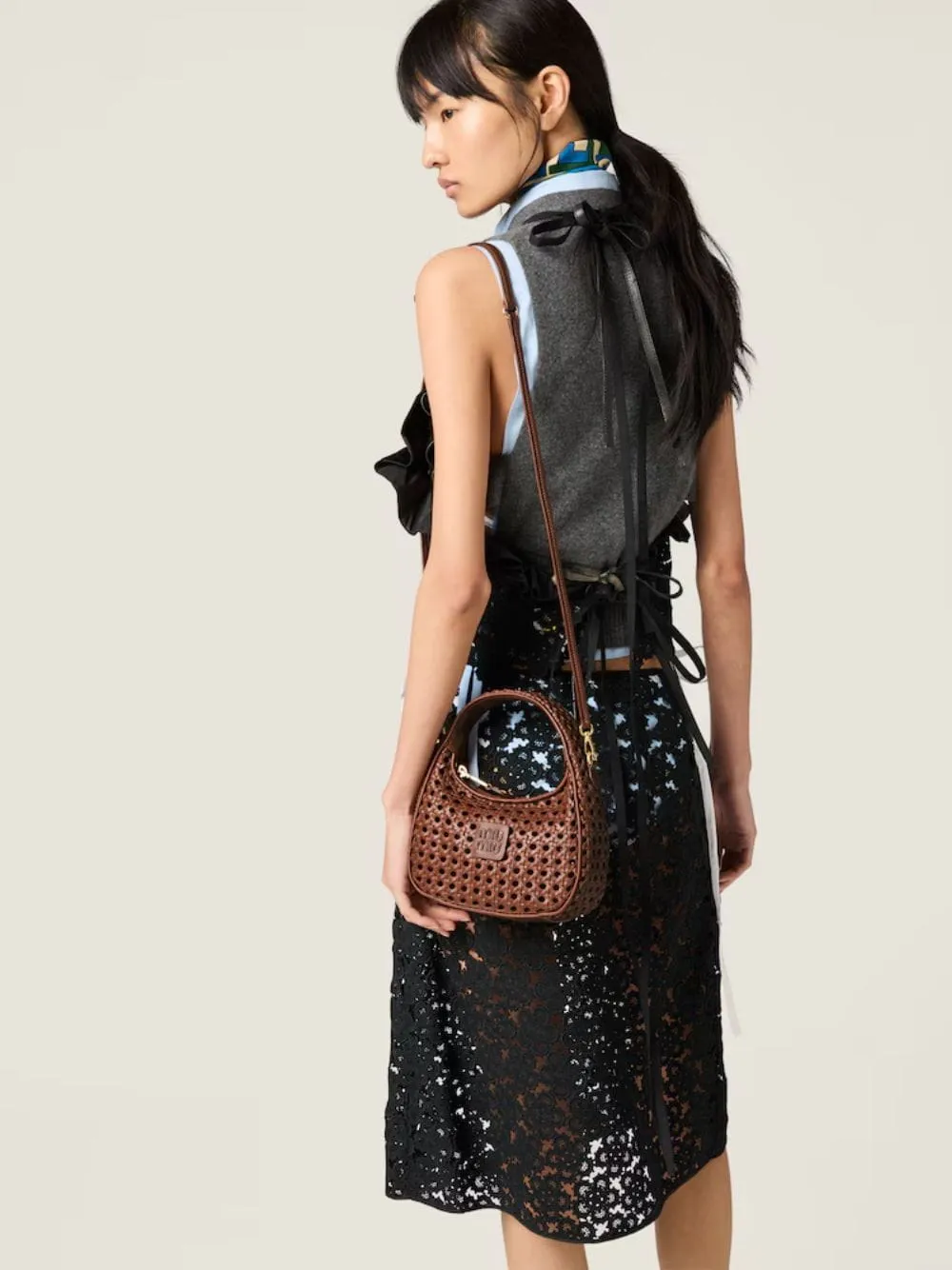 Oak Brown Wander Woven Leather Bag sold by Fashion Clinic product image thumbnail 4
