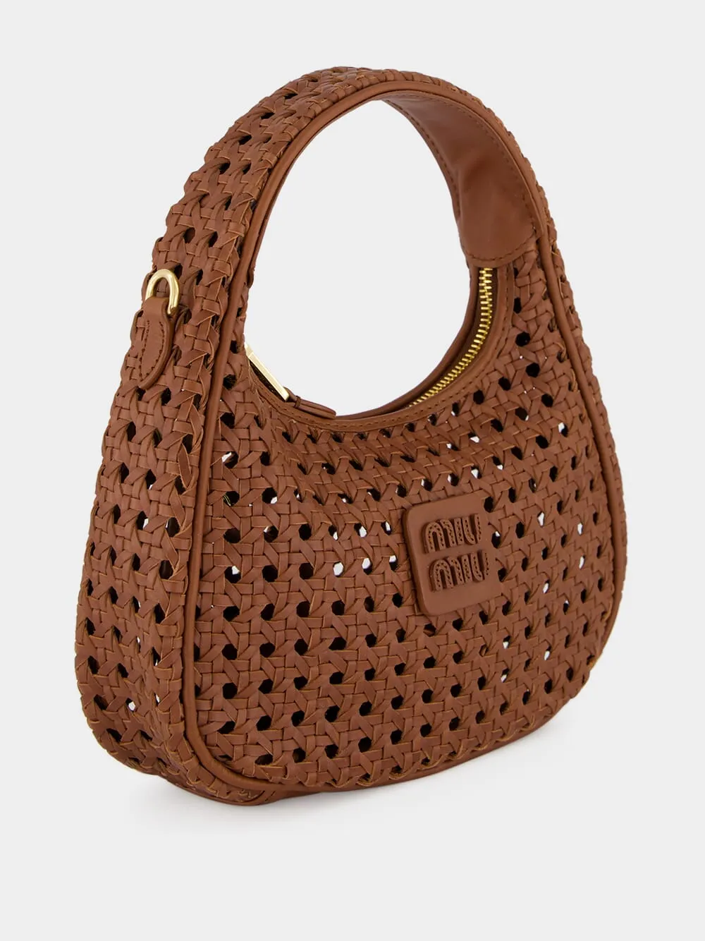 Oak Brown Wander Woven Leather Bag sold by Fashion Clinic product image thumbnail 5