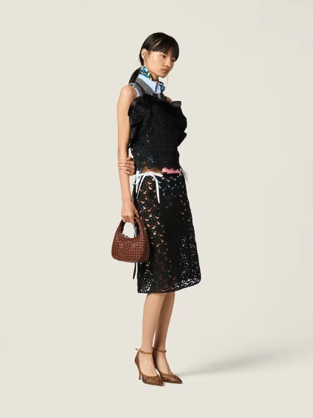 Oak Brown Wander Woven Leather Bag sold by Fashion Clinic product image thumbnail 2