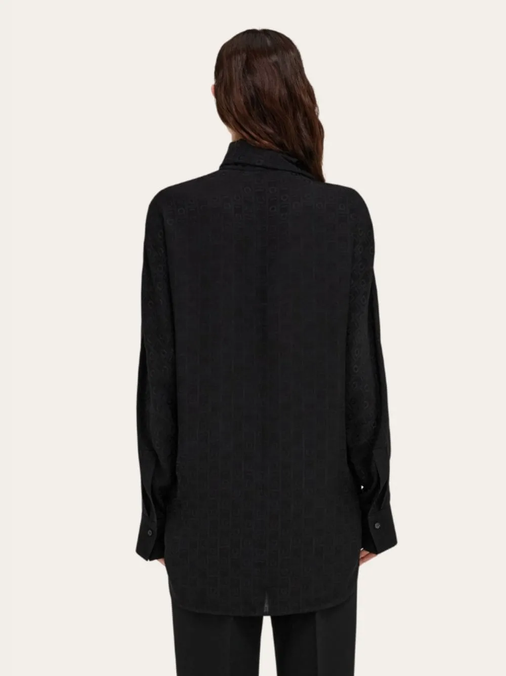 Black Silk Blouse with Sash Collar sold by Fashion Clinic product image thumbnail 3