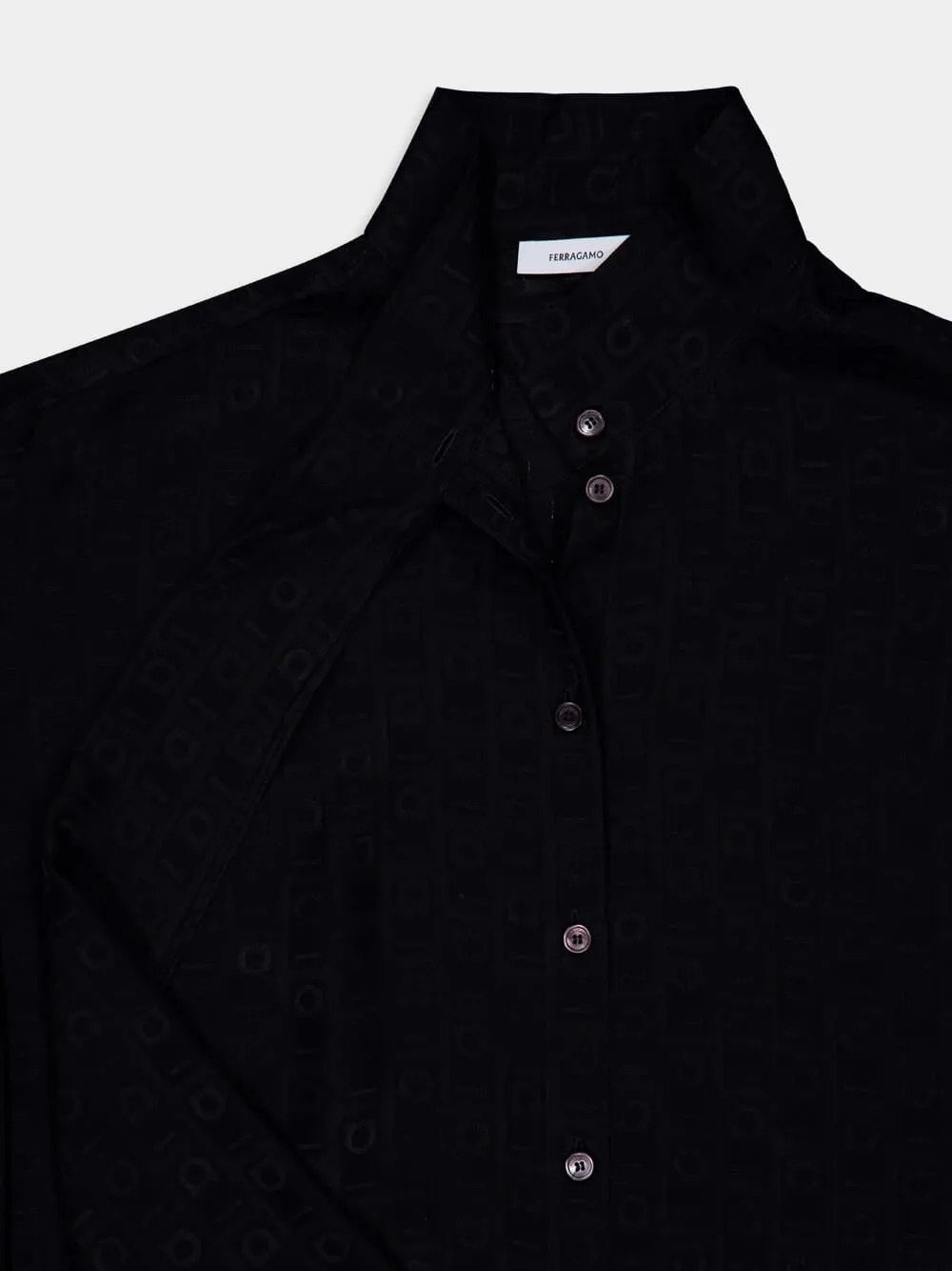 Black Silk Blouse with Sash Collar sold by Fashion Clinic product image thumbnail 5