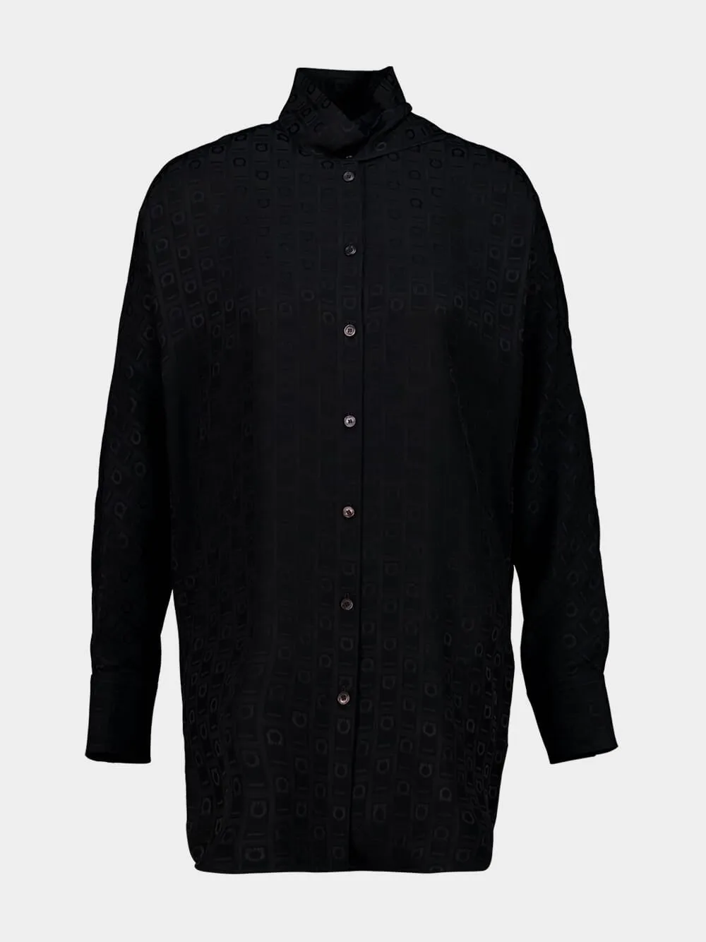 Black Silk Blouse with Sash Collar sold by Fashion Clinic product image thumbnail 2
