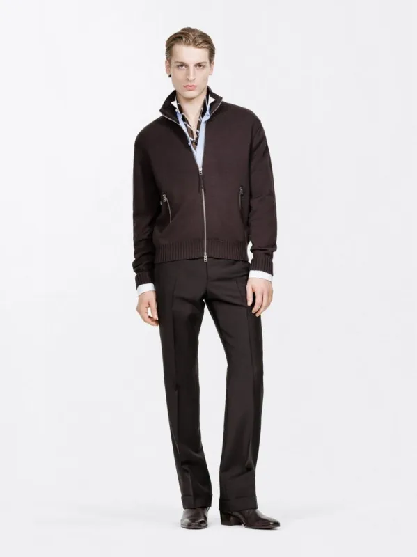 Chocolate Torte Full Zip Merino Wool Jacket made by Tom Ford