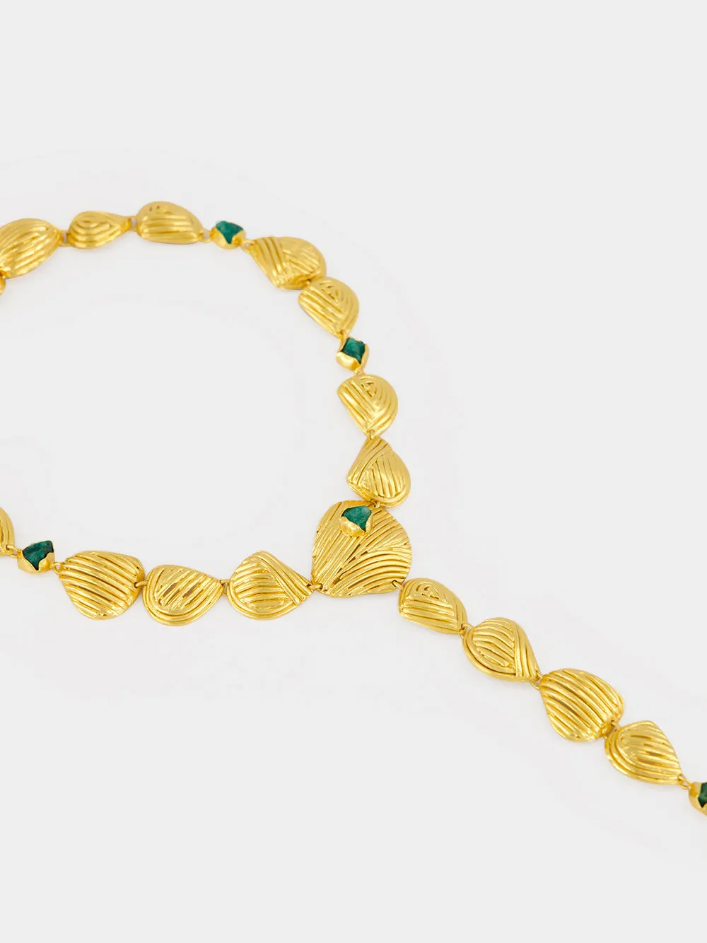 Gold Shells and Emerald Necklace sold by Fashion Clinic product image thumbnail 2