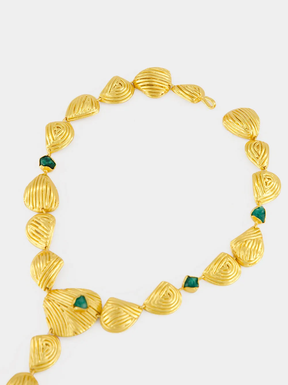 Gold Shells and Emerald Necklace sold by Fashion Clinic product image thumbnail 3