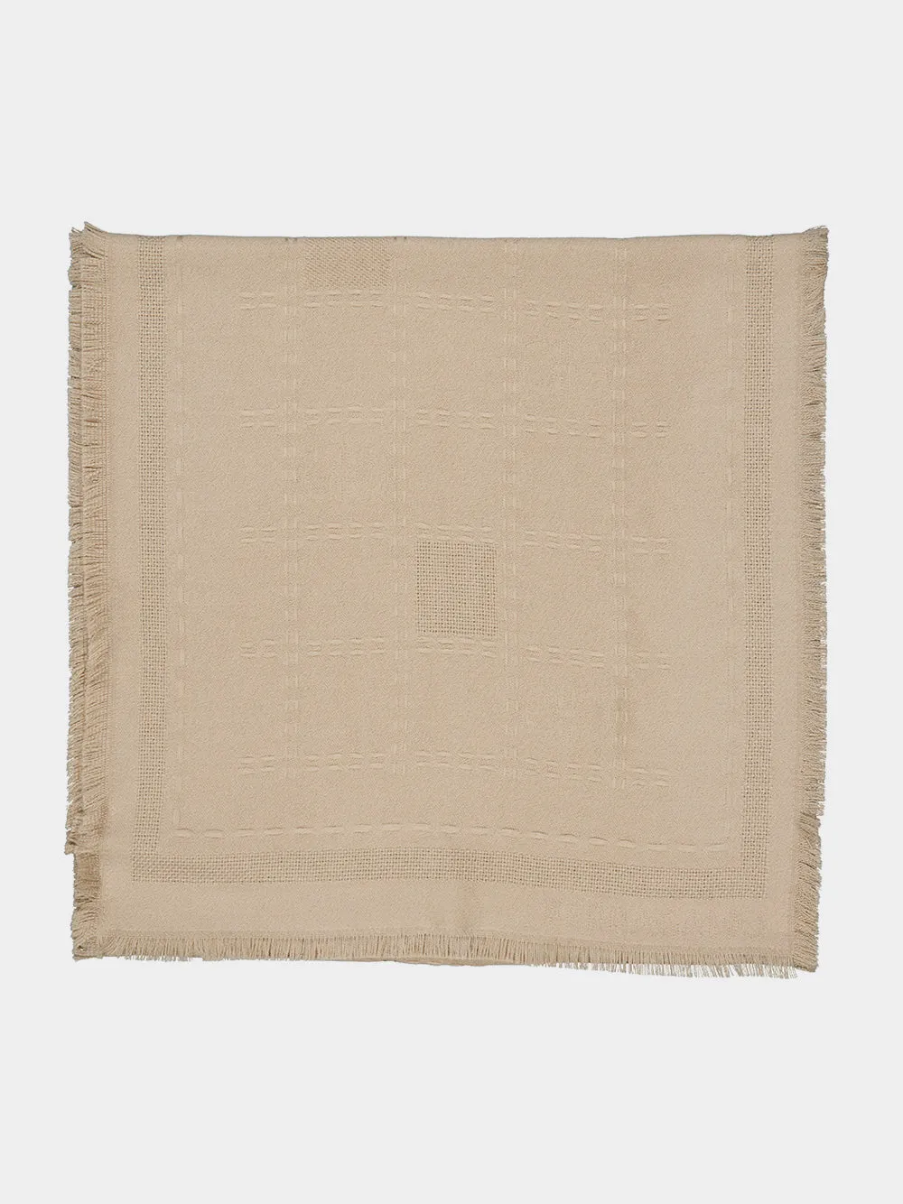 Stone Gancini Jacquard Wool Silk Scarf sold by Fashion Clinic product image thumbnail 2