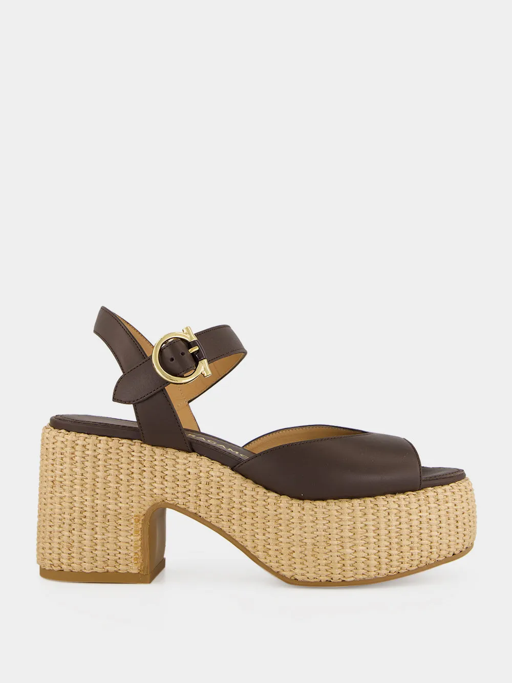 Brown Cork Platform Sandals sold by Fashion Clinic