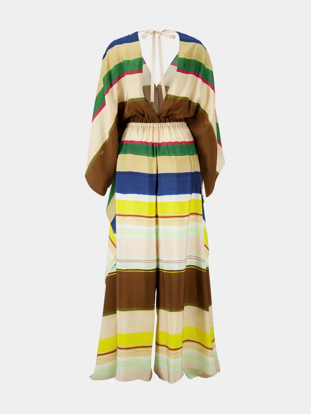 Multicolour Venetian Stripes Silk Jumpsuit sold by Fashion Clinic product image thumbnail 3