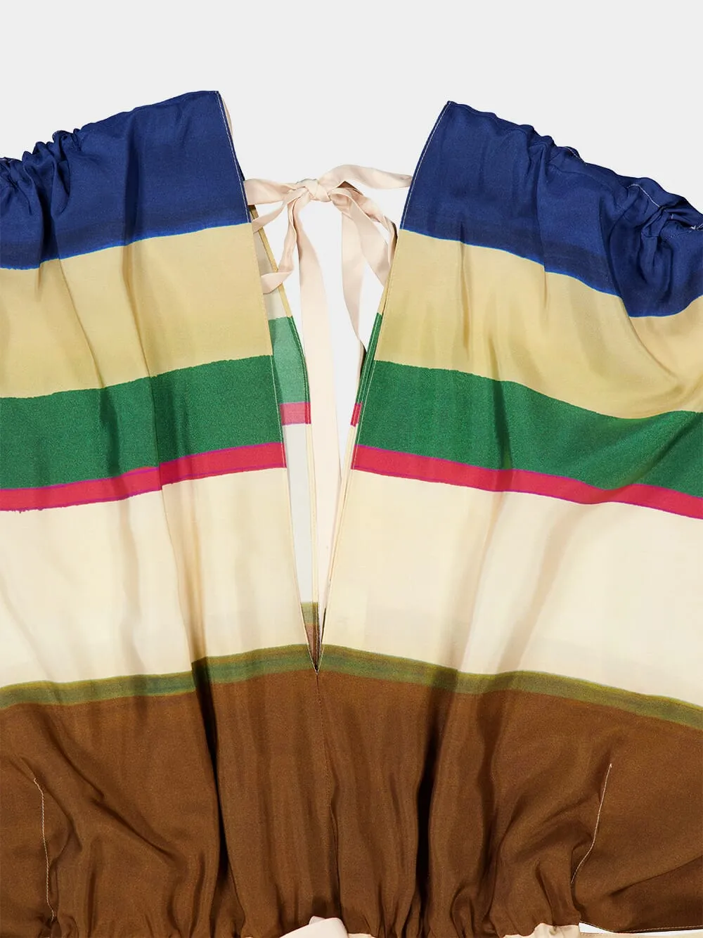 Multicolour Venetian Stripes Silk Jumpsuit sold by Fashion Clinic product image thumbnail 4