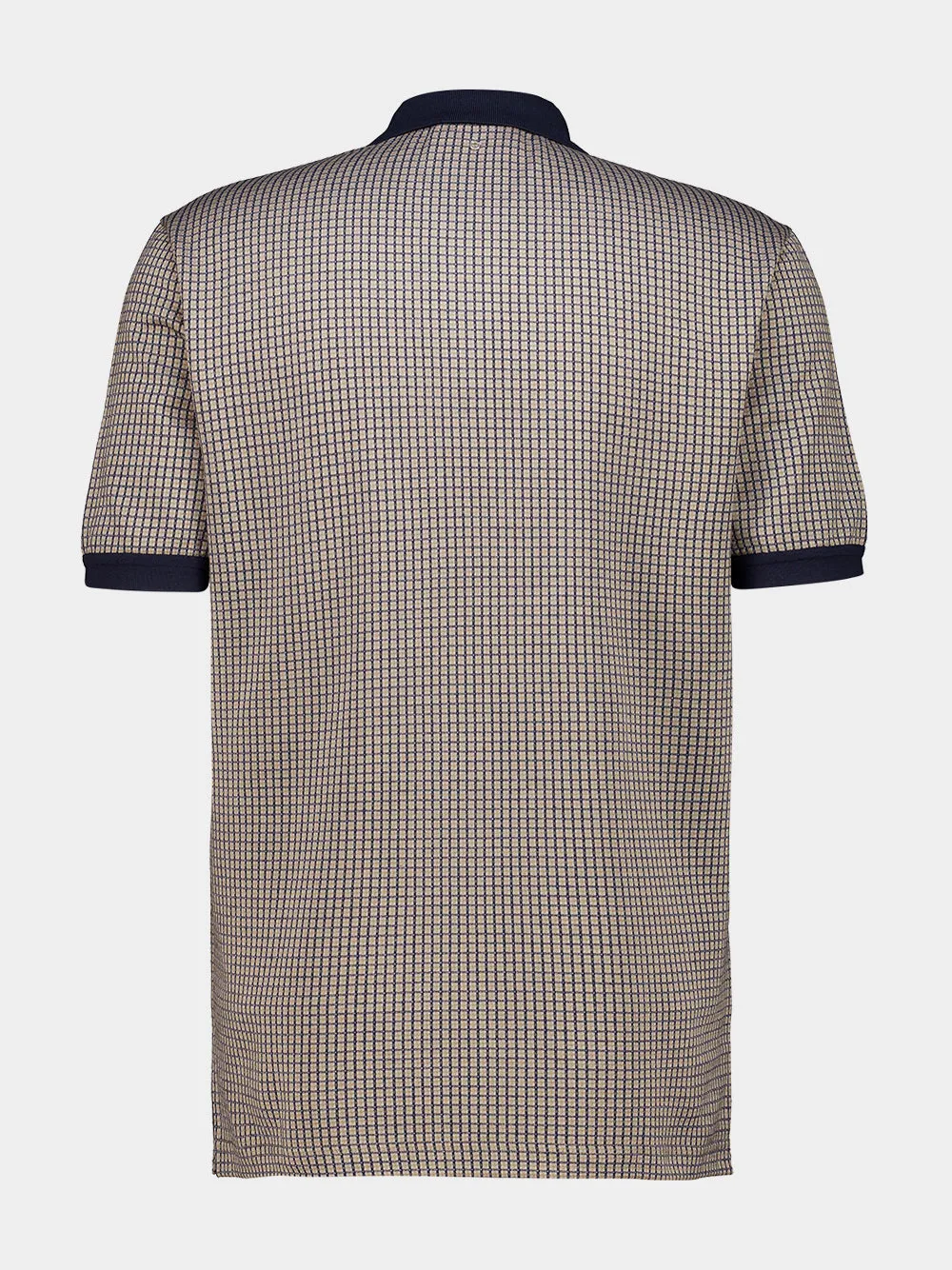 Navy Micro Check Silk Polo sold by Fashion Clinic product image thumbnail 4
