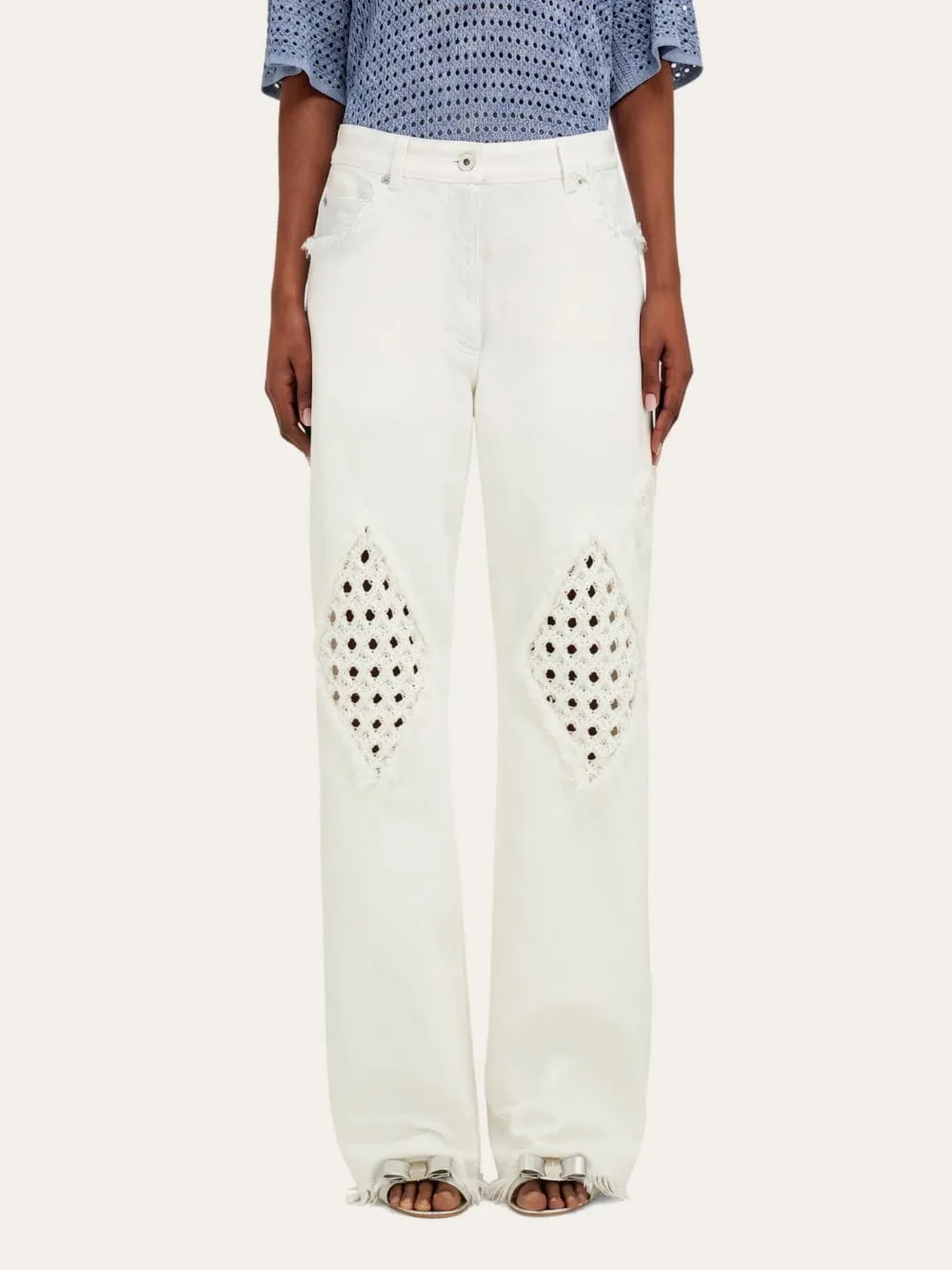 Mascarpone Frayed Straight-Leg Jeans sold by Fashion Clinic