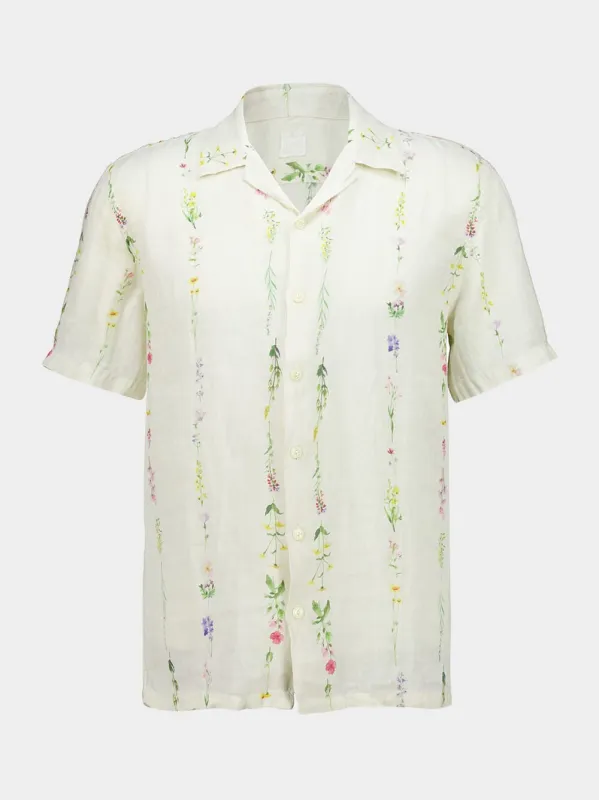 Butter Floral Linen Short Sleeve Shirt made by Fashion Clinic