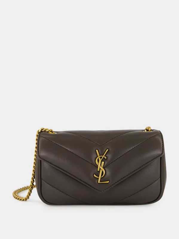 Urban Grey Loulou Mini Lambskin Crossbody Bag made by Yves Saint Laurent