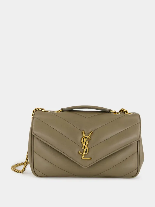 Dark Strong Moss Loulou Small Matelassé Shoulder Bag made by Yves Saint Laurent