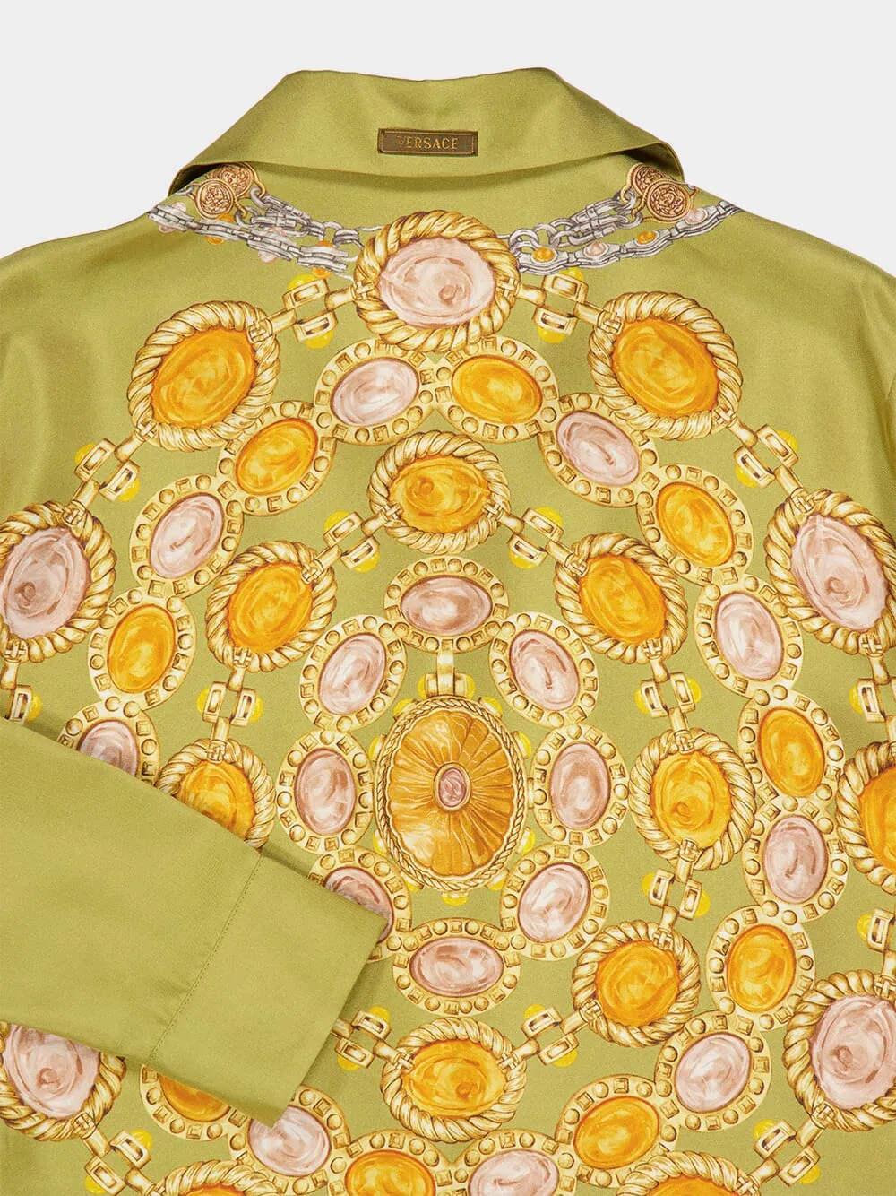 Chartreuse Printed Silk Twill Shirt sold by Fashion Clinic product image thumbnail 4