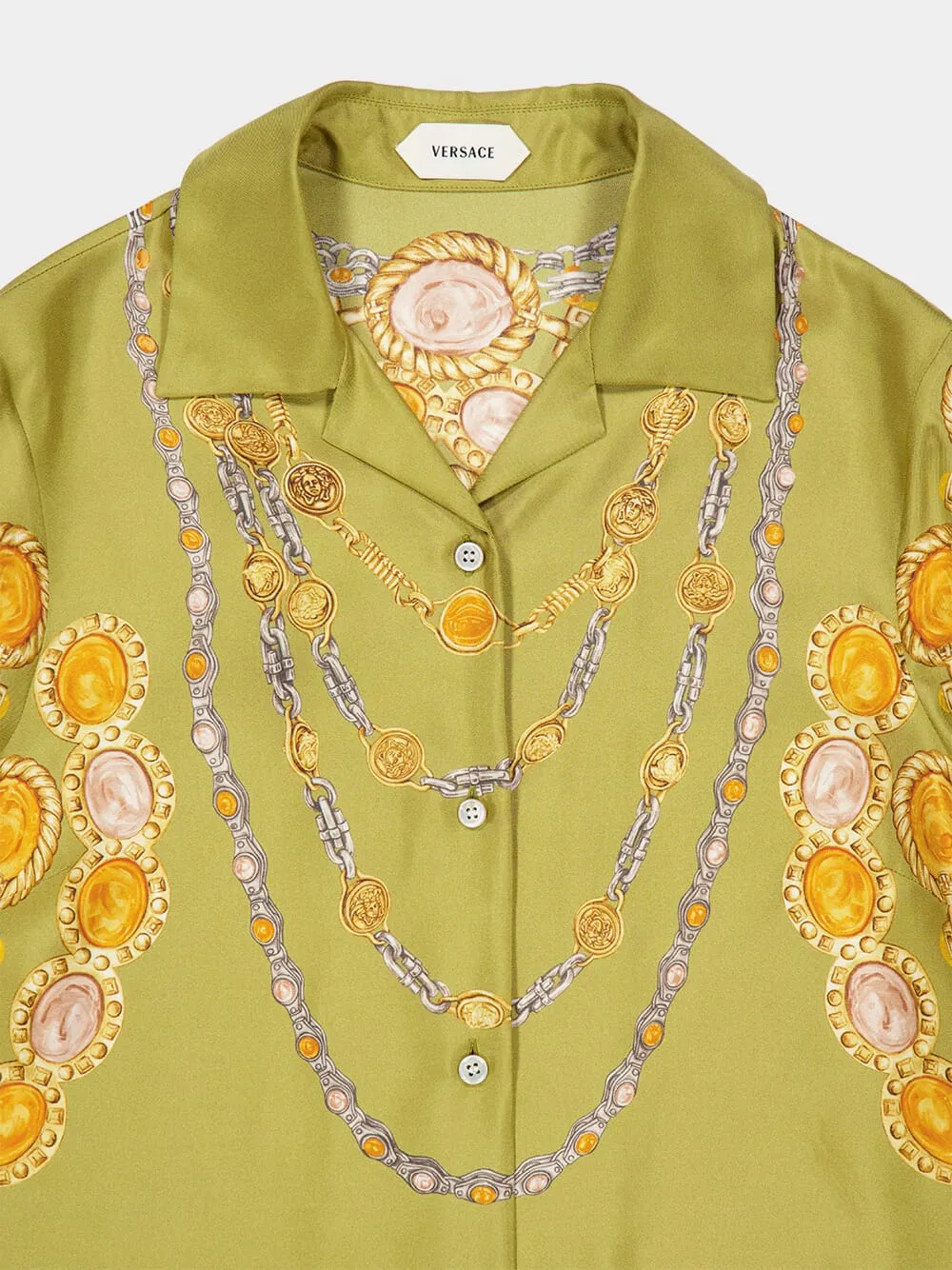 Chartreuse Printed Silk Twill Shirt sold by Fashion Clinic product image thumbnail 3