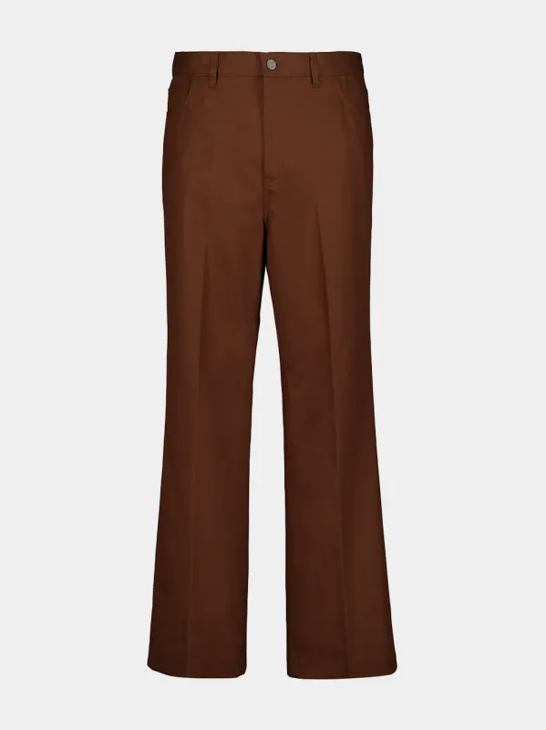 Tobacco Brown Wide-Leg Trousers made by Valentino Garavani