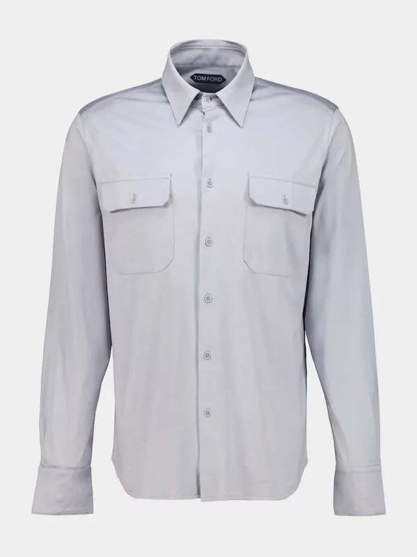 Light Charcoal Silk-Cotton Shirt made by Tom Ford
