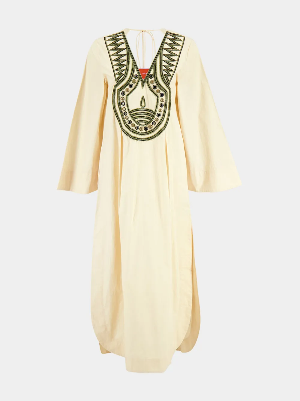 Prometheus Ivory Embroidered Cotton Midi Dress sold by Fashion Clinic