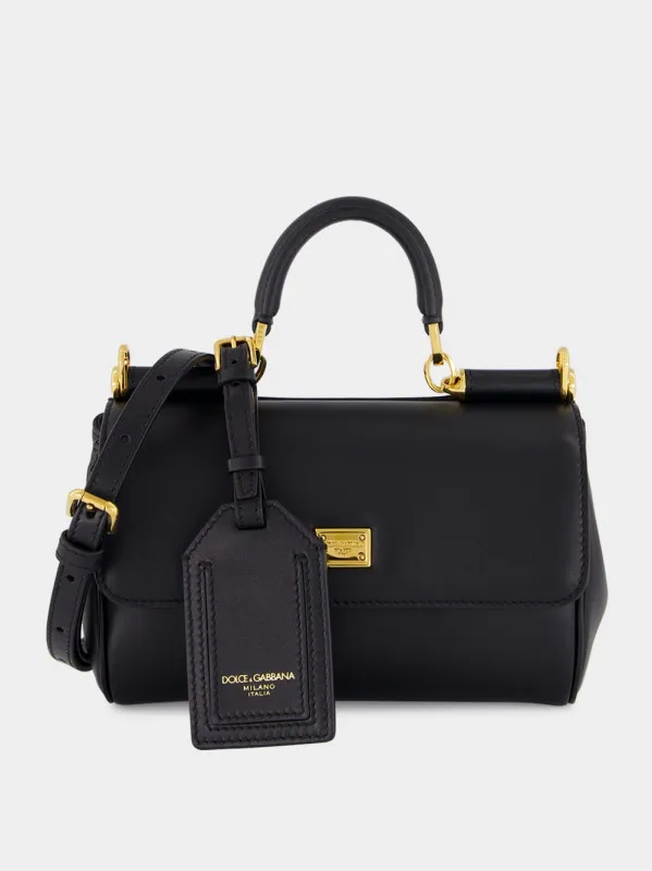 Black My Sicily Mini Calfskin Handbag made by Dolce & Gabanna