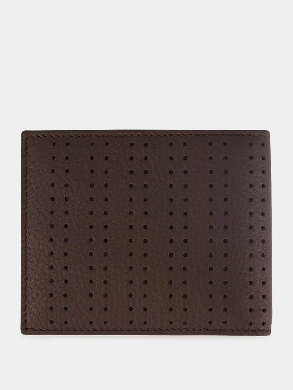 Dark Brown Perforated Leather Wallet sold by Fashion Clinic product image thumbnail 2