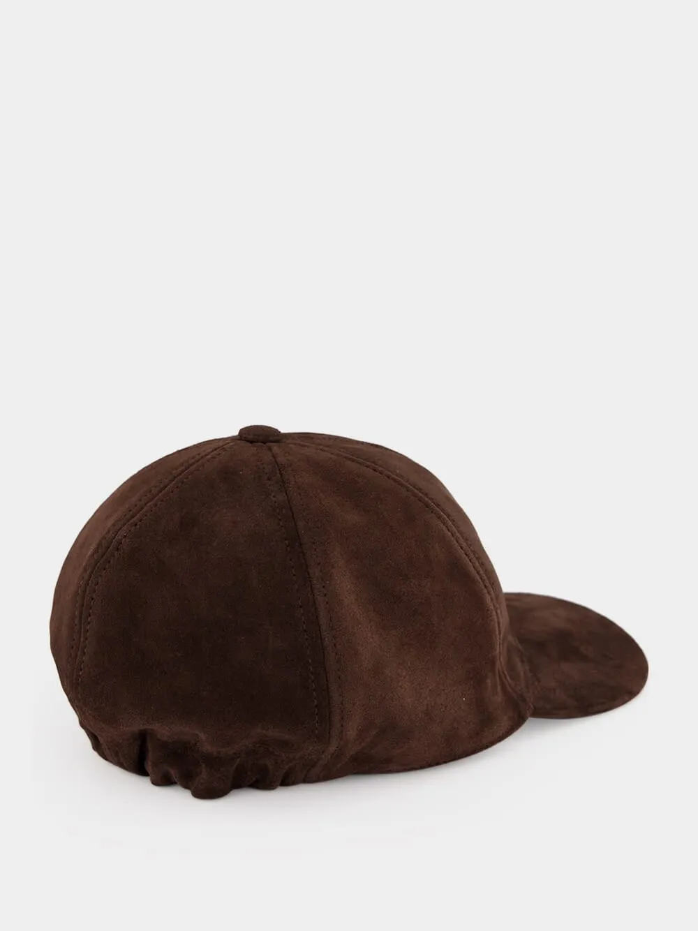 Brown Suede Baseball Cap with VLogo Signature sold by Fashion Clinic product image thumbnail 3