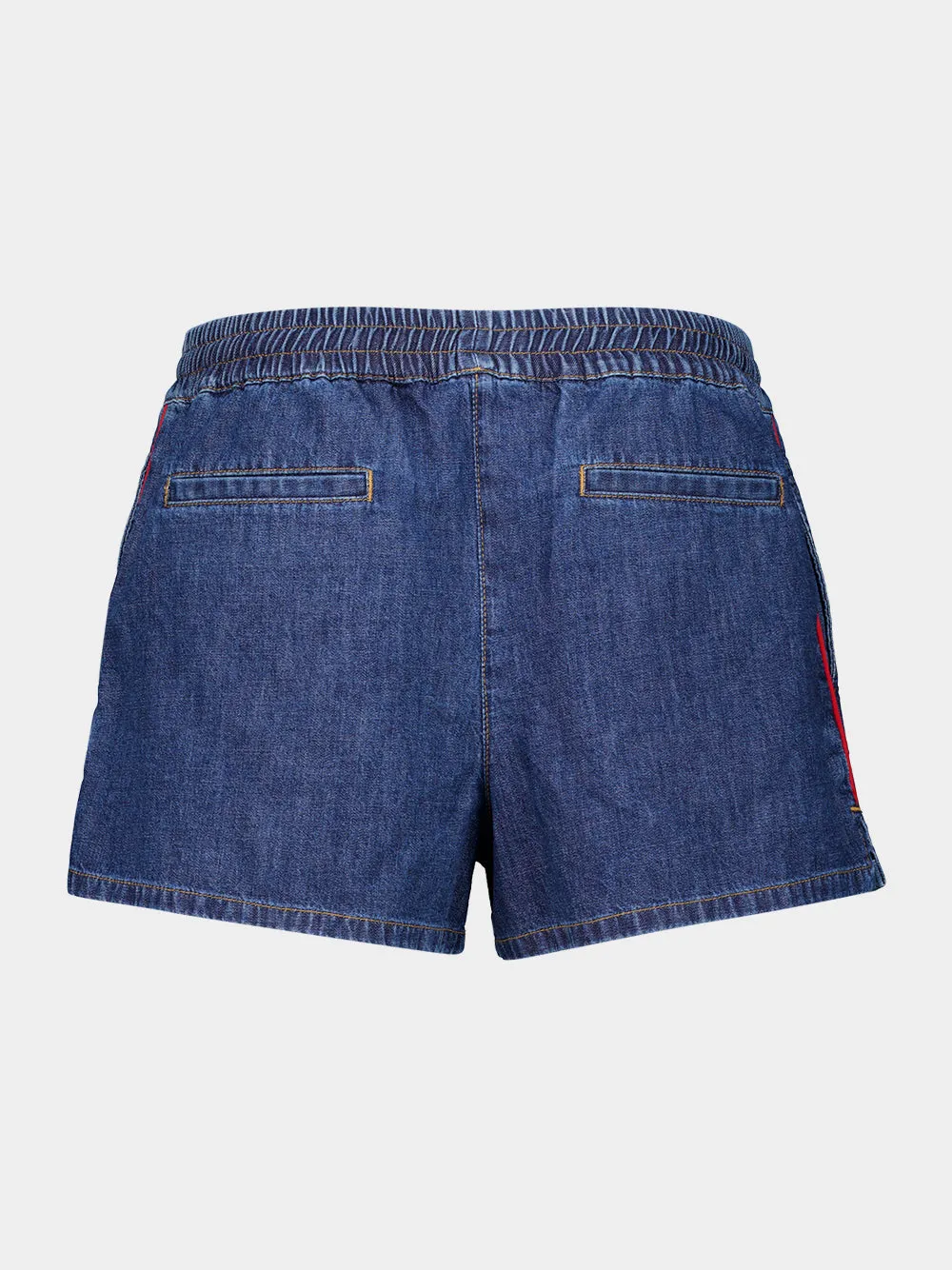 Dark Blue Denim Casual Fit Shorts sold by Fashion Clinic product image thumbnail 2