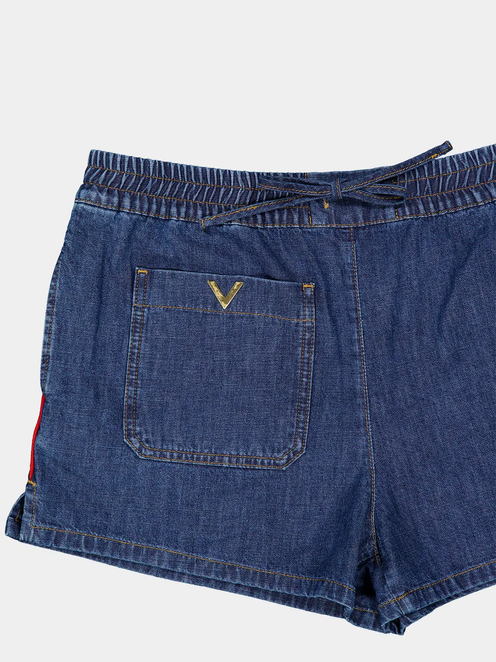 Dark Blue Denim Casual Fit Shorts sold by Fashion Clinic product image thumbnail 3